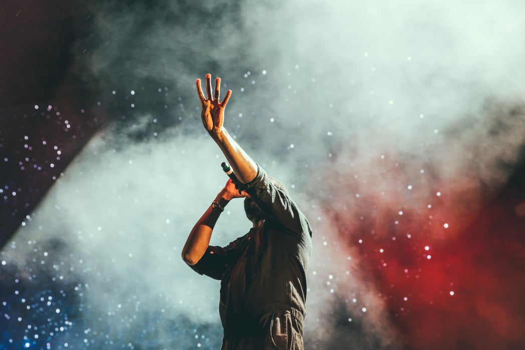 Man Singing at a Concert